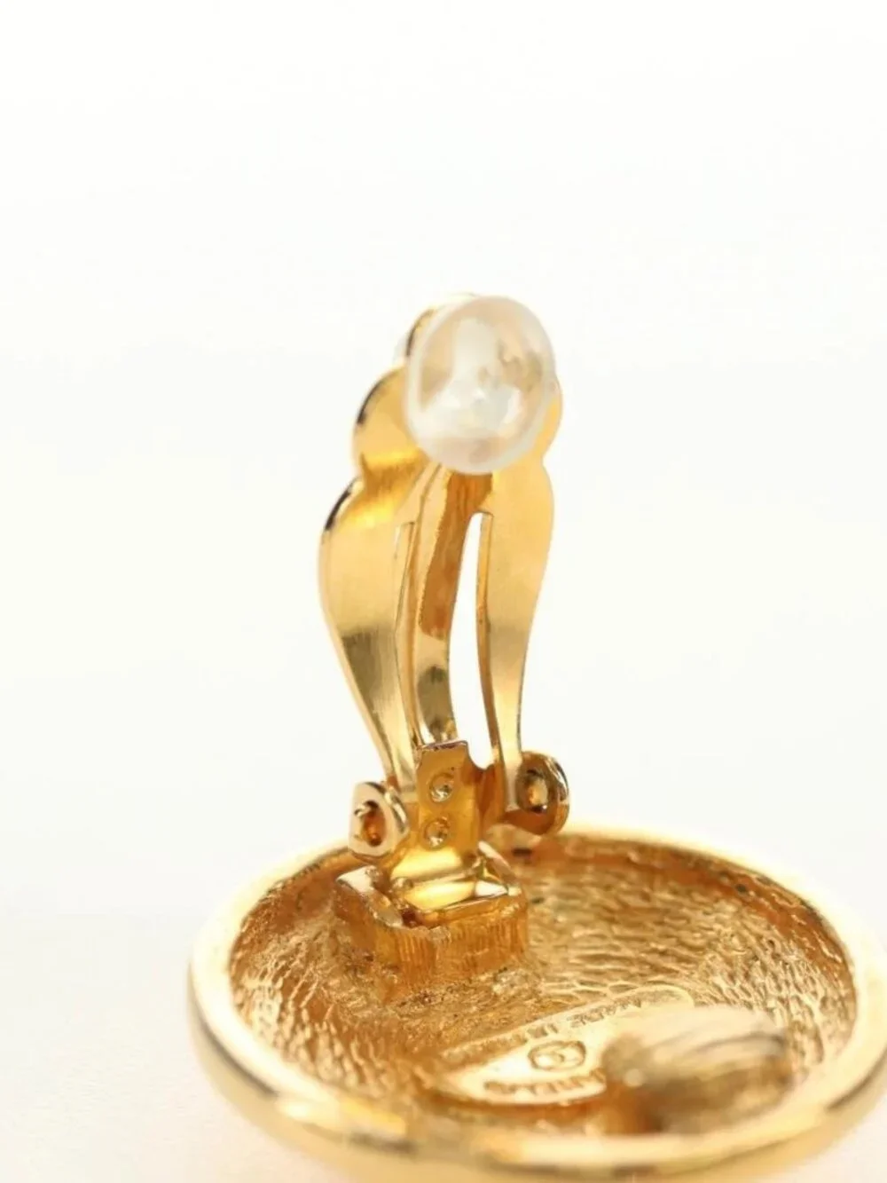 CHANEL COCO Mark Earring metal Gold Tone CC Auth 181301V